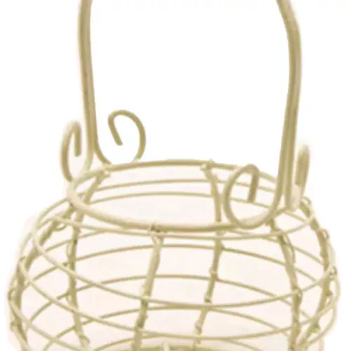 Photo du produit Panier jardinier métal ivoire 8 x 6 x 10 cm