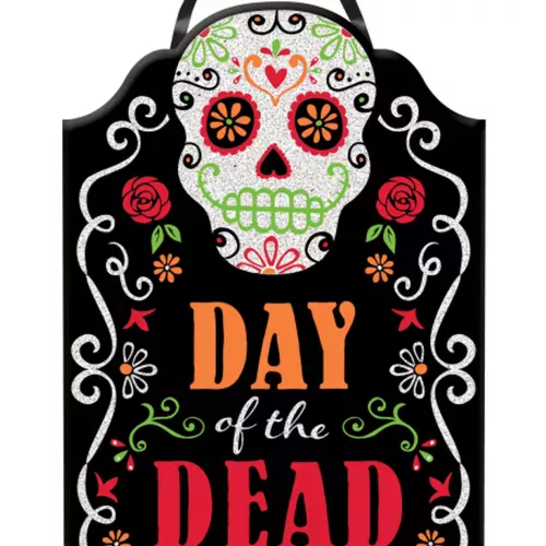 Photo du produit Décoration Dia de los muertos pailleté 40 x 30 cm