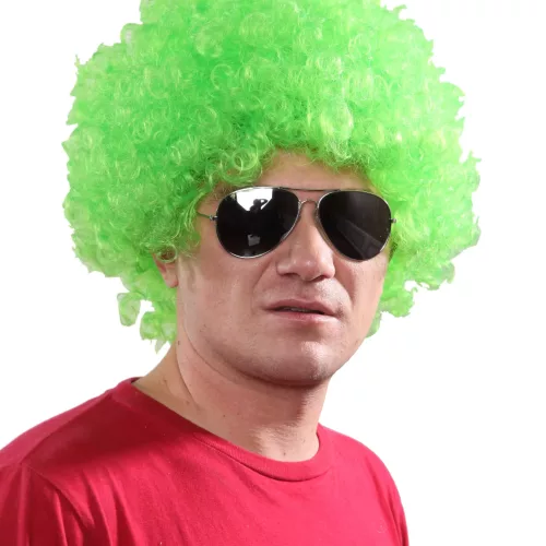 Photo du produit Perruque afro/clown verte standard adulte