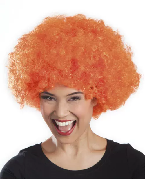 Photo du produit Perruque afro disco orange volume adulte