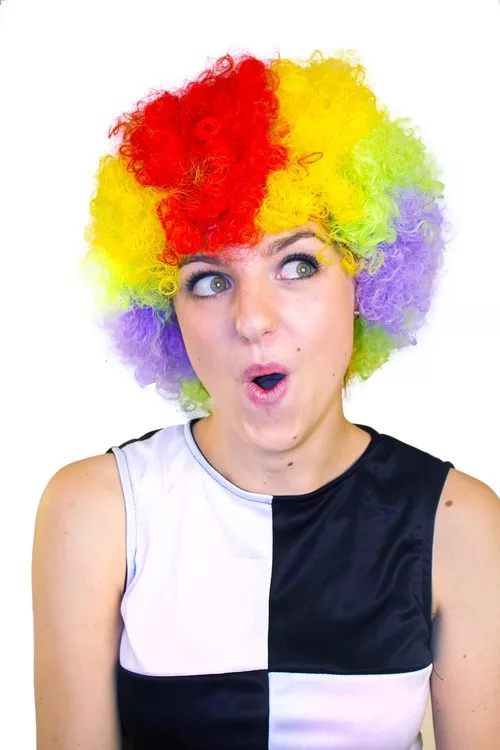 Photo du produit Perruque afro/ clown multicolore standard adulte