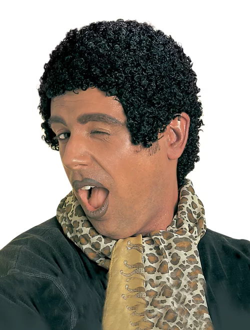 Photo du produit Perruque frisée noire homme
