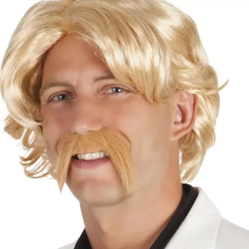 Photo du produit Perruque blonde avec moustache homme