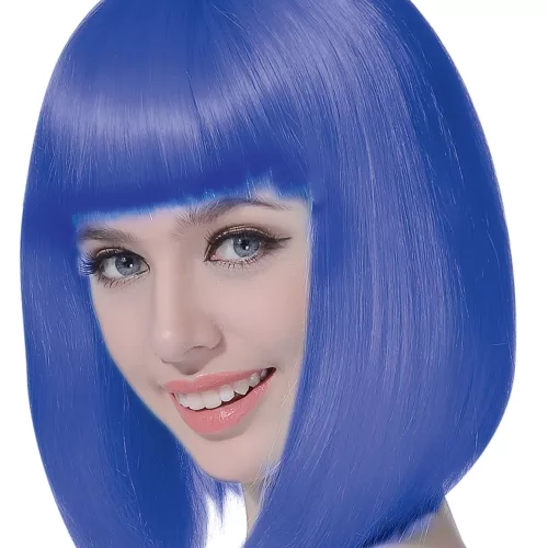 Photo du produit Perruque carré mi-long bleue femme