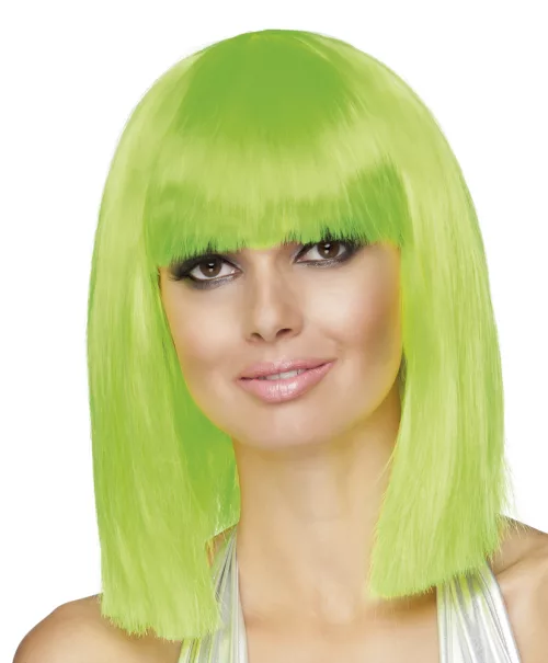 Photo du produit Perruque carré mi-long verte fluo femme