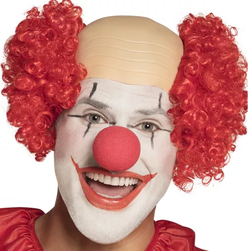 Photo du produit Perruque clown crâne nu rouge homme