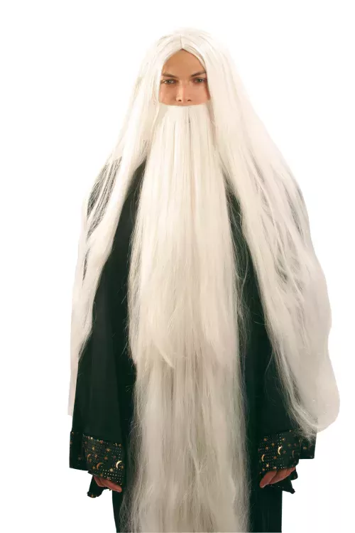 Photo du produit Perruque et barbe de magicien homme