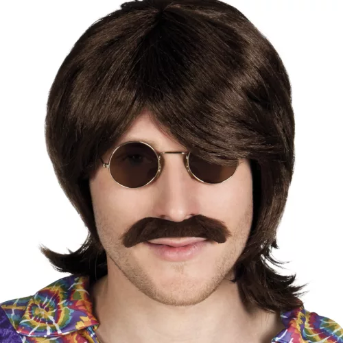 Photo du produit Perruque et moustache marron homme