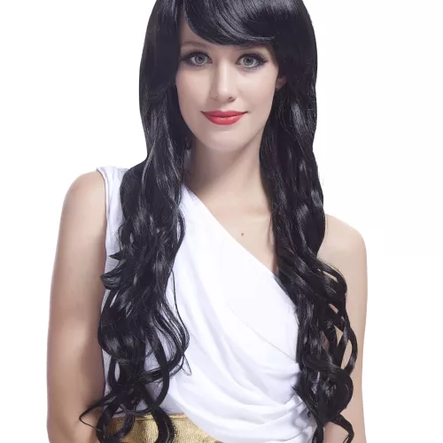 Photo du produit Perruque glamour longue noire avec boucles femme