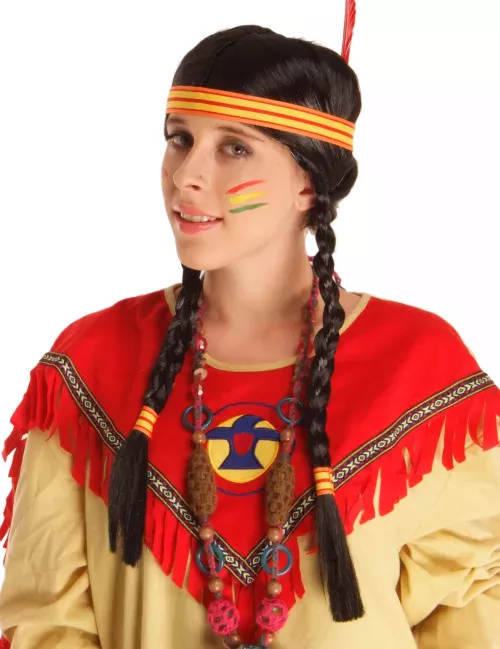 Photo du produit Perruque Indienne avec plume femme