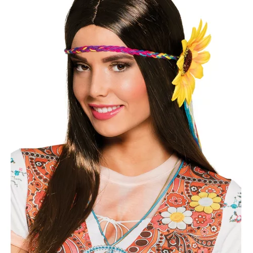 Photo du produit Perruque longue châtain avec tour de tête tournesol femme