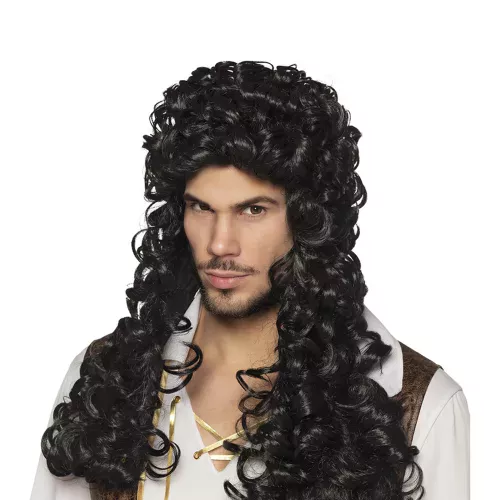 Photo du produit Perruque longue et bouclée capitaine noire adulte