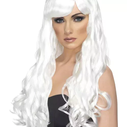 Photo du produit Perruque longue ondulée blanche femme