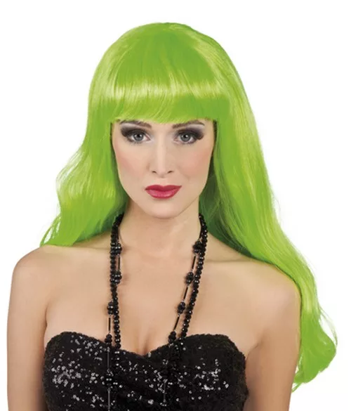 Photo du produit Perruque longue verte fluo femme