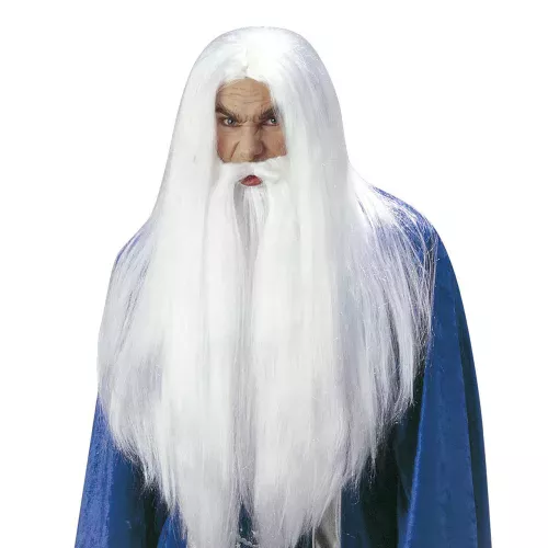 Photo du produit Perruque magicien avec barbe adulte