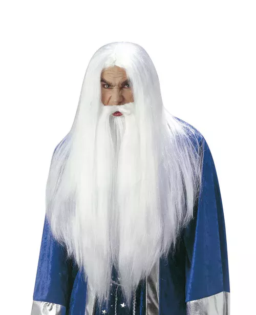 Photo du produit Perruque magicien avec barbe adulte