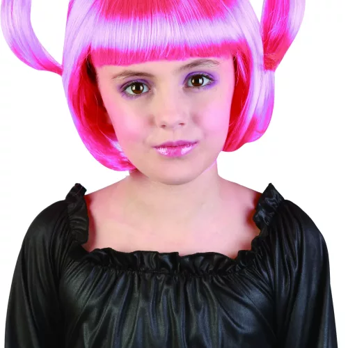 Photo du produit Perruque à couettes rose fille