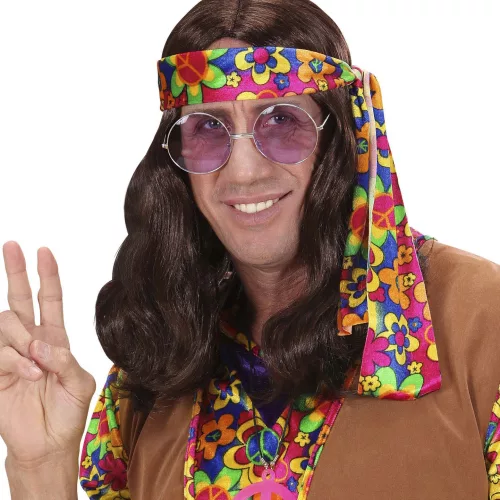 Photo du produit Perruque marron hippie adulte