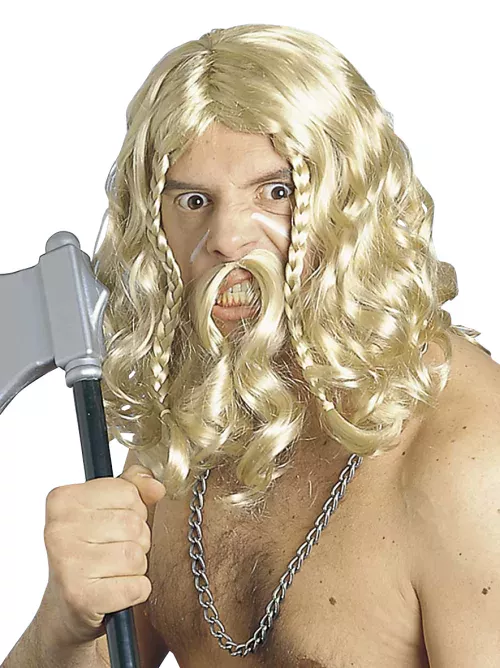 Photo du produit Perruque et moustache viking homme
