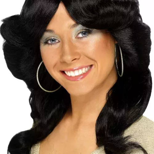 Photo du produit Perruque noire années 70 femme