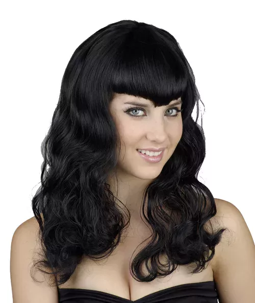 Photo du produit Perruque longue noire avec frange femme