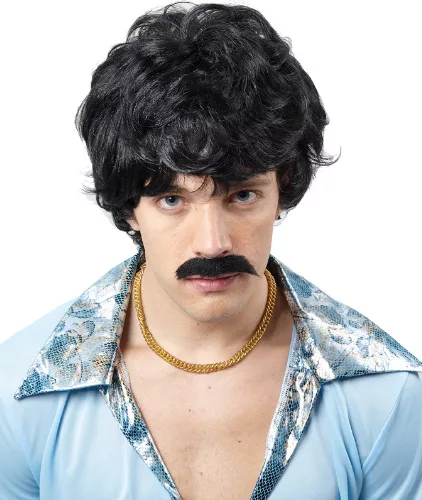 Photo du produit Perruque noire de chanteur disco homme