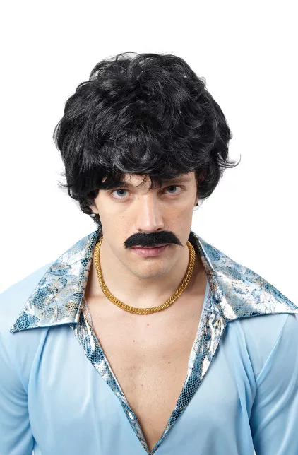 Photo du produit Perruque noire de chanteur disco homme