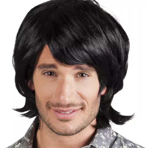 Photo du produit Perruque retro noire homme