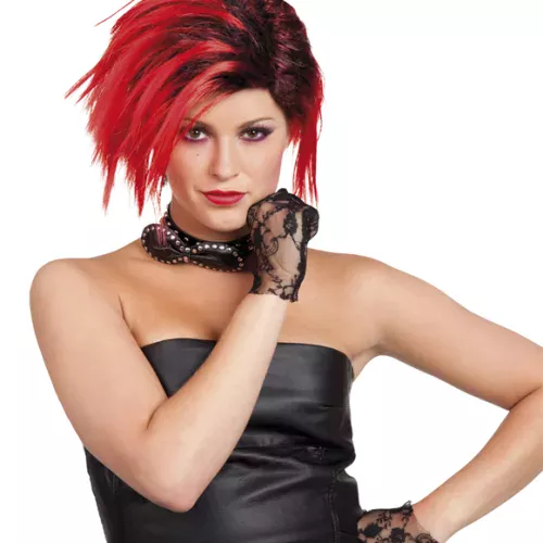 Photo du produit Perruque punk courte rouge femme