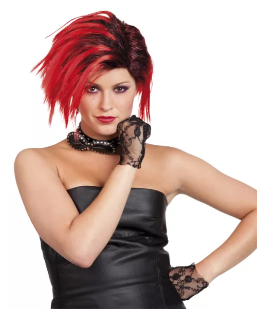 Photo du produit Perruque punk courte rouge femme
