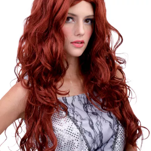Photo du produit Perruque ondulée longue rousse femme