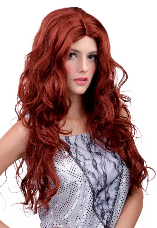Photo du produit Perruque ondulée longue rousse femme