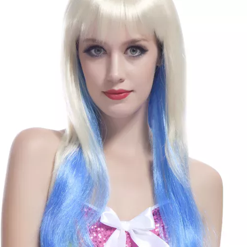 Photo du produit Perruque Tie & Dye blond et bleu femme