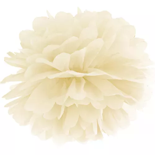 Photo du produit Pompon à suspendre en papier crème 35 cm