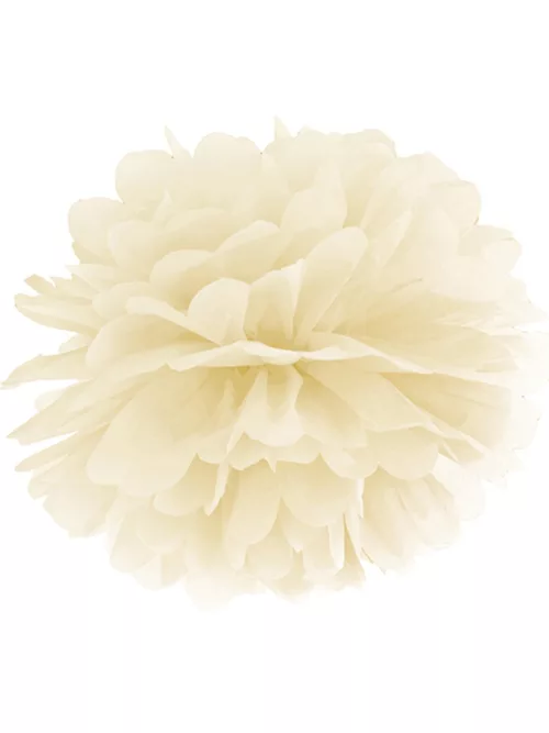 Photo du produit Pompon à suspendre en papier crème 35 cm