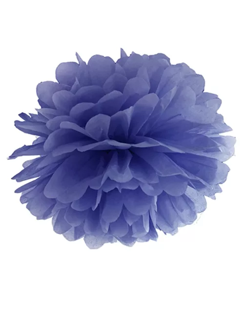 Photo du produit Pompon à suspendre en papier bleu marine 25 cm