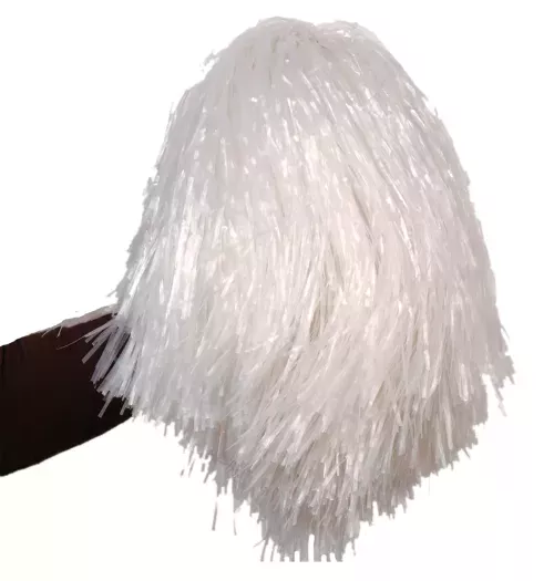 Photo du produit Pompon blanc métallique