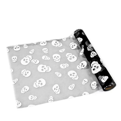 Photo du produit Chemin de table tête de mort Halloween 5 m