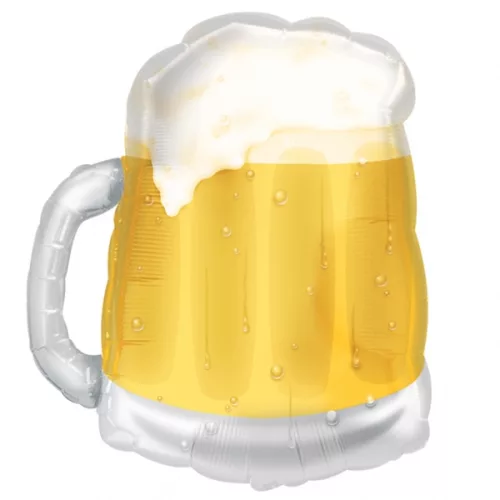 Photo du produit Ballon aluminium chope de bière jaune Saint Patrick 58 cm