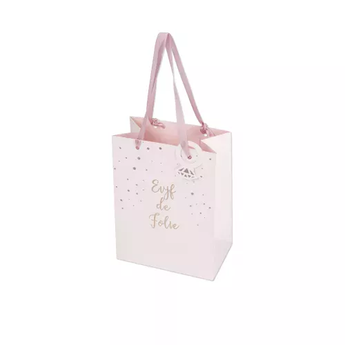Photo du produit Sac EVJF de folie rose gold avec ruban satin 15 x 20 cm