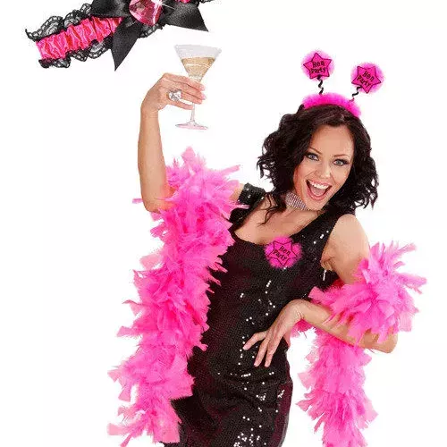 Photo du produit Jarretière en satin rose et noir femme