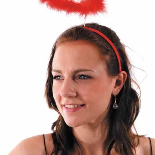 Photo du produit Serre tête auréole d'ange rouge adulte
