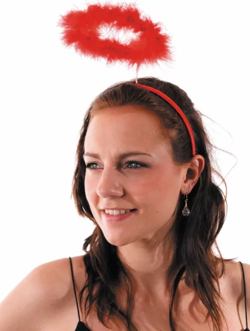 Photo du produit Serre tête auréole d'ange rouge adulte