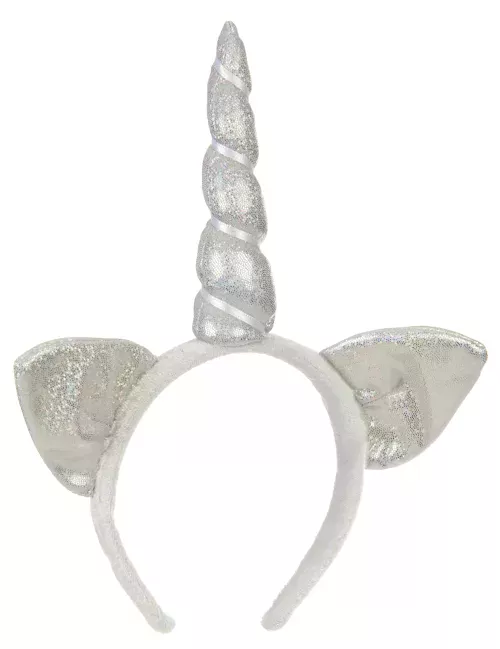 Photo du produit Serre-tête licorne argent avec oreilles adulte