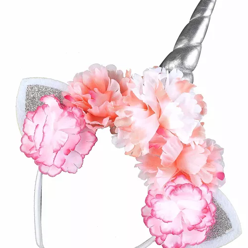 Photo du produit Serre-tête licorne avec pivoines roses adulte