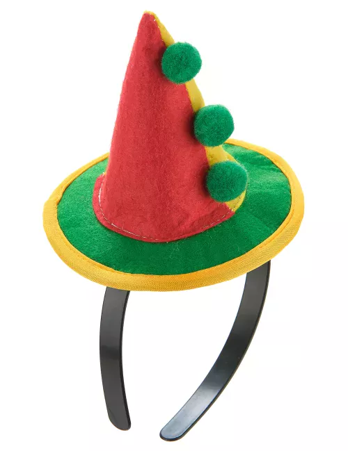 Photo du produit Serre-tête mini chapeau clown pointu adulte