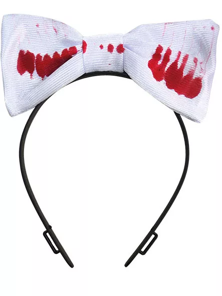 Photo du produit Serre-tête noeud avec taches de sang adulte Halloween