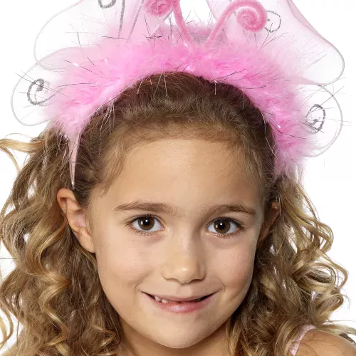 Photo du produit Serre-tête papillon rose à plumes
