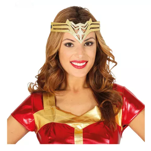 Photo du produit Serre-tête super héroïne doré femme