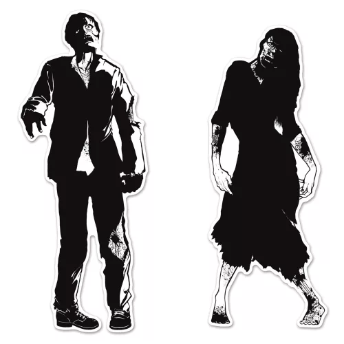 Photo du produit 2 Silhouettes en carton zombies 86 x 91 cm